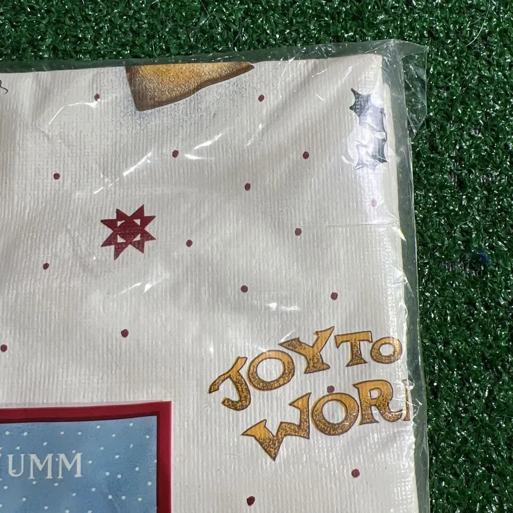 Debbie Mumm Flannel Back Vinyl Tablecloth Joy To The World 52